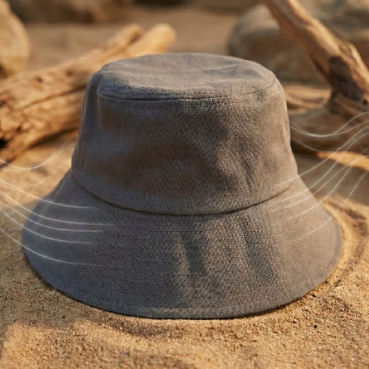 Chapeau anti ondes type bob conçu pour protéger la tête des rayonnements électromagnétiques au quotidien