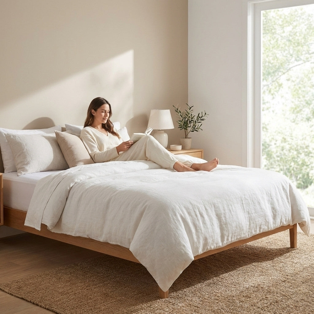 Lit confortable avec système grounding améliorant la qualité du sommeil et la récupération
