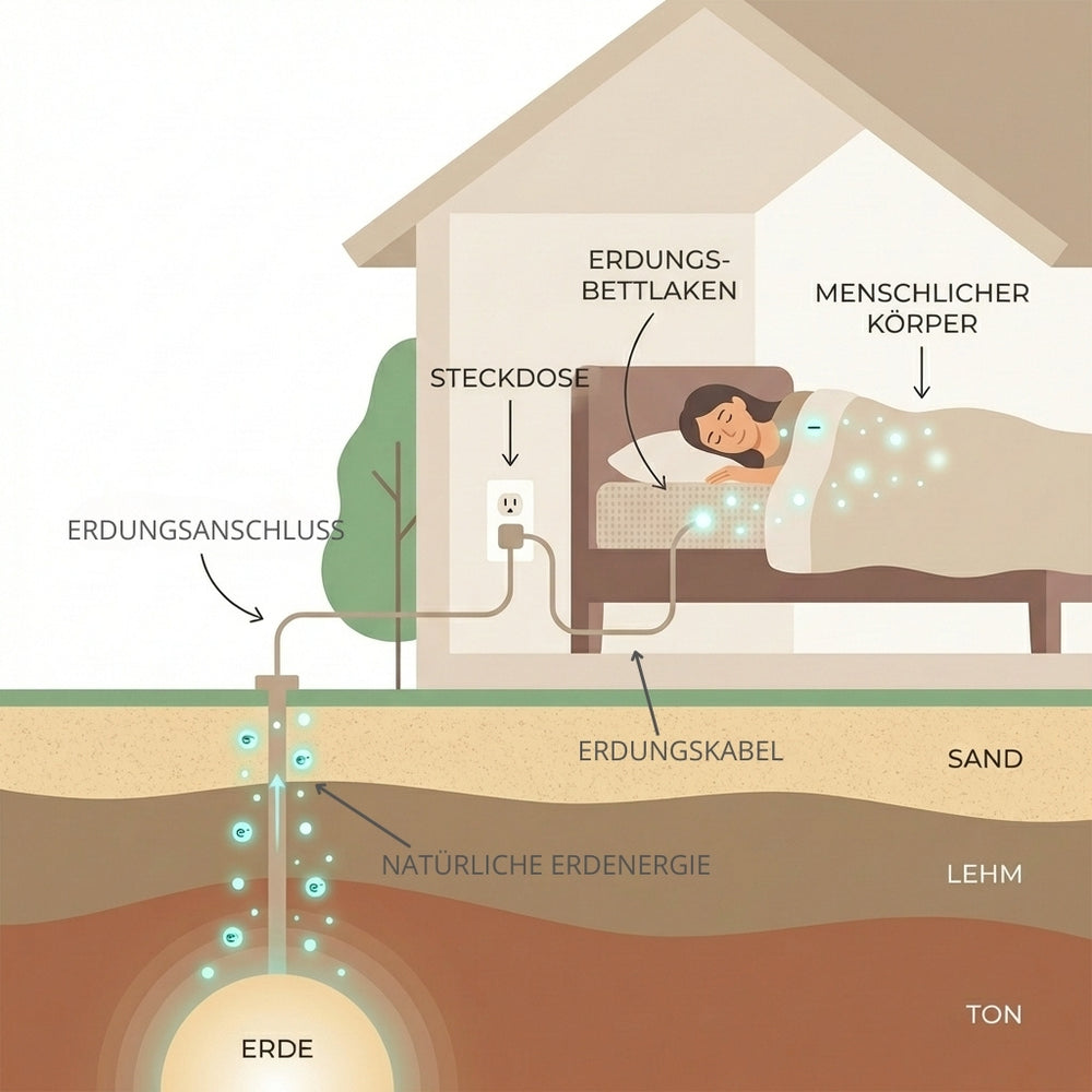 Illustration d’une maison avec système de grounding montrant la connexion à la terre dans un environnement intérieur