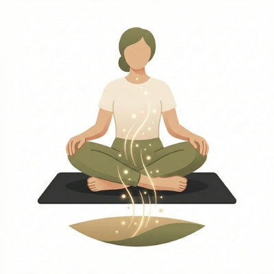 Personne en méditation sur un tapis grounding favorisant la relaxation et la connexion à la terre
