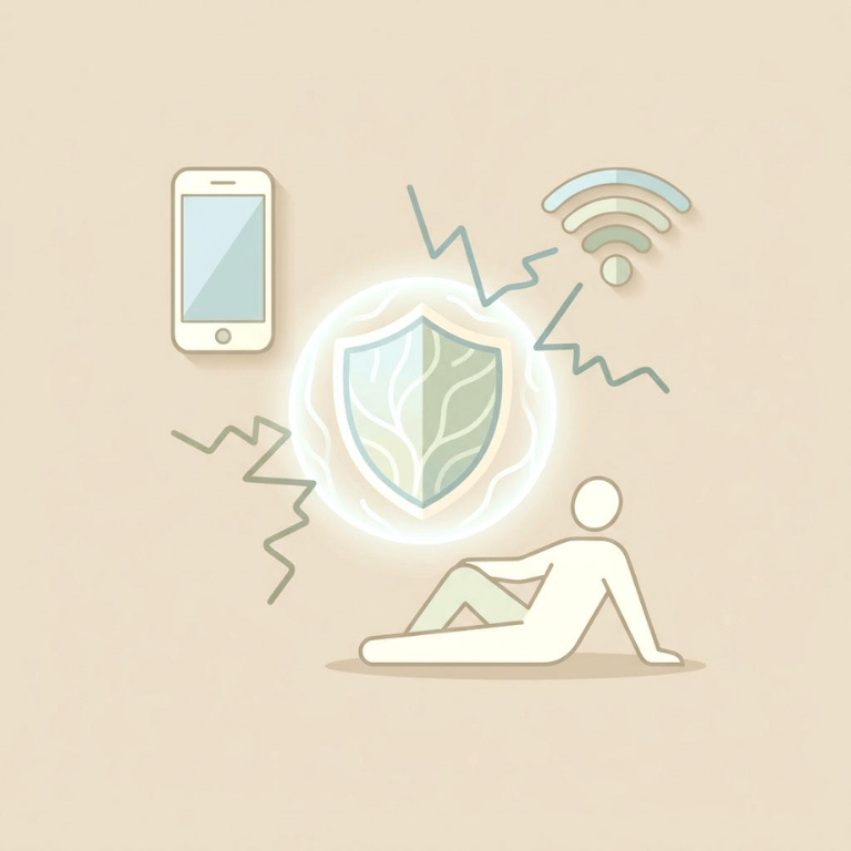 Illustration montrant la protection contre les ondes électromagnétiques grâce au grounding
