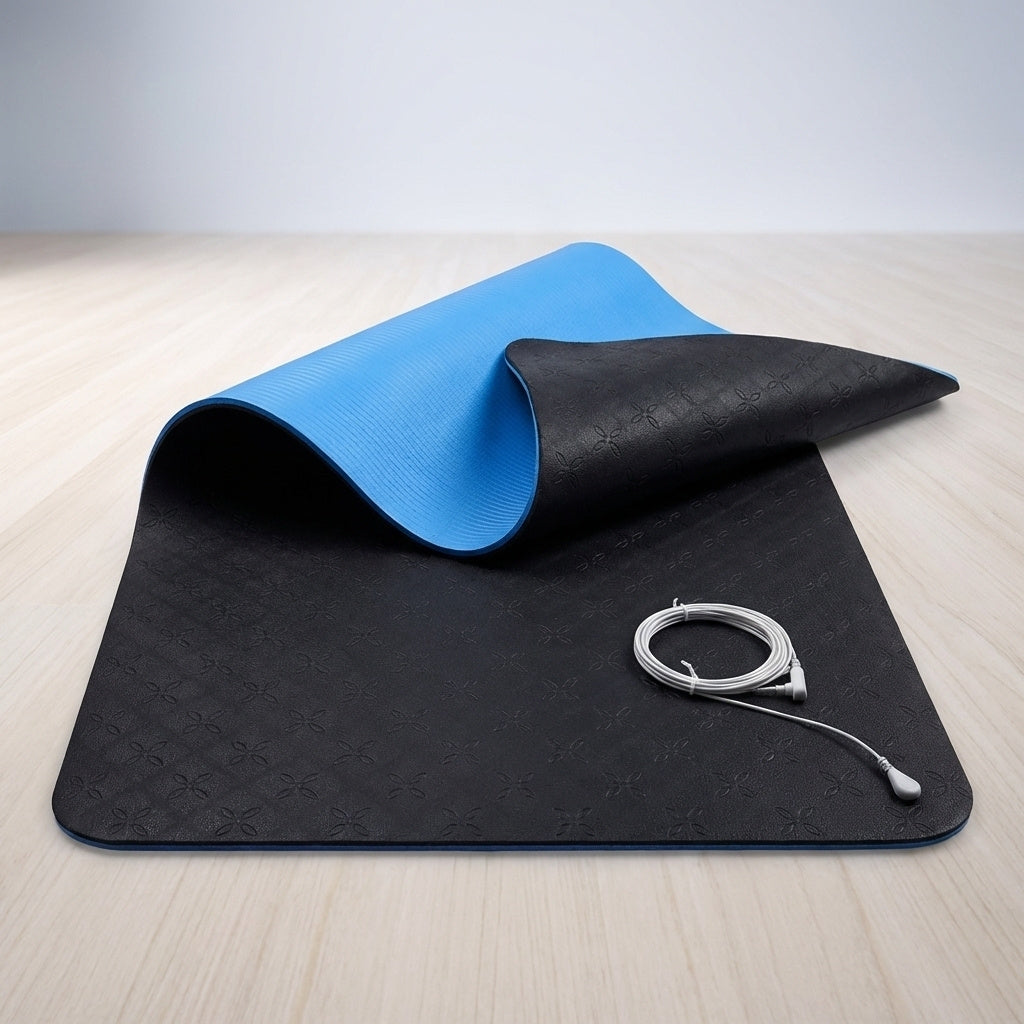 Tapis yoga grounding avec câble de mise à la terre permettant de réduire l’électricité statique pendant la pratique