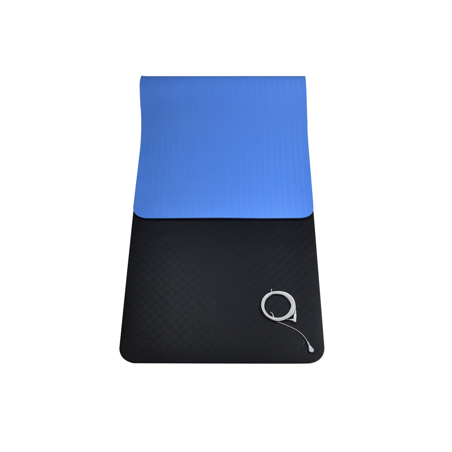 Tapis de yoga de mise à la terre avec cordon de 4,5m et adaptateur pour prise électrique inclus.